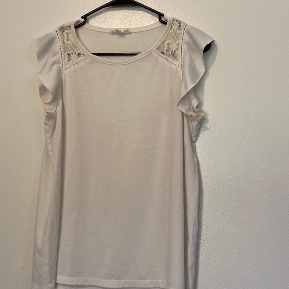 Cloud Chaser Lace Embroidered Flair Wing Short Sleeve Medium
